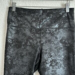 Athleta Elation Misty Lace‎ Tight Womens Black Grey Metallic Leggings Medium